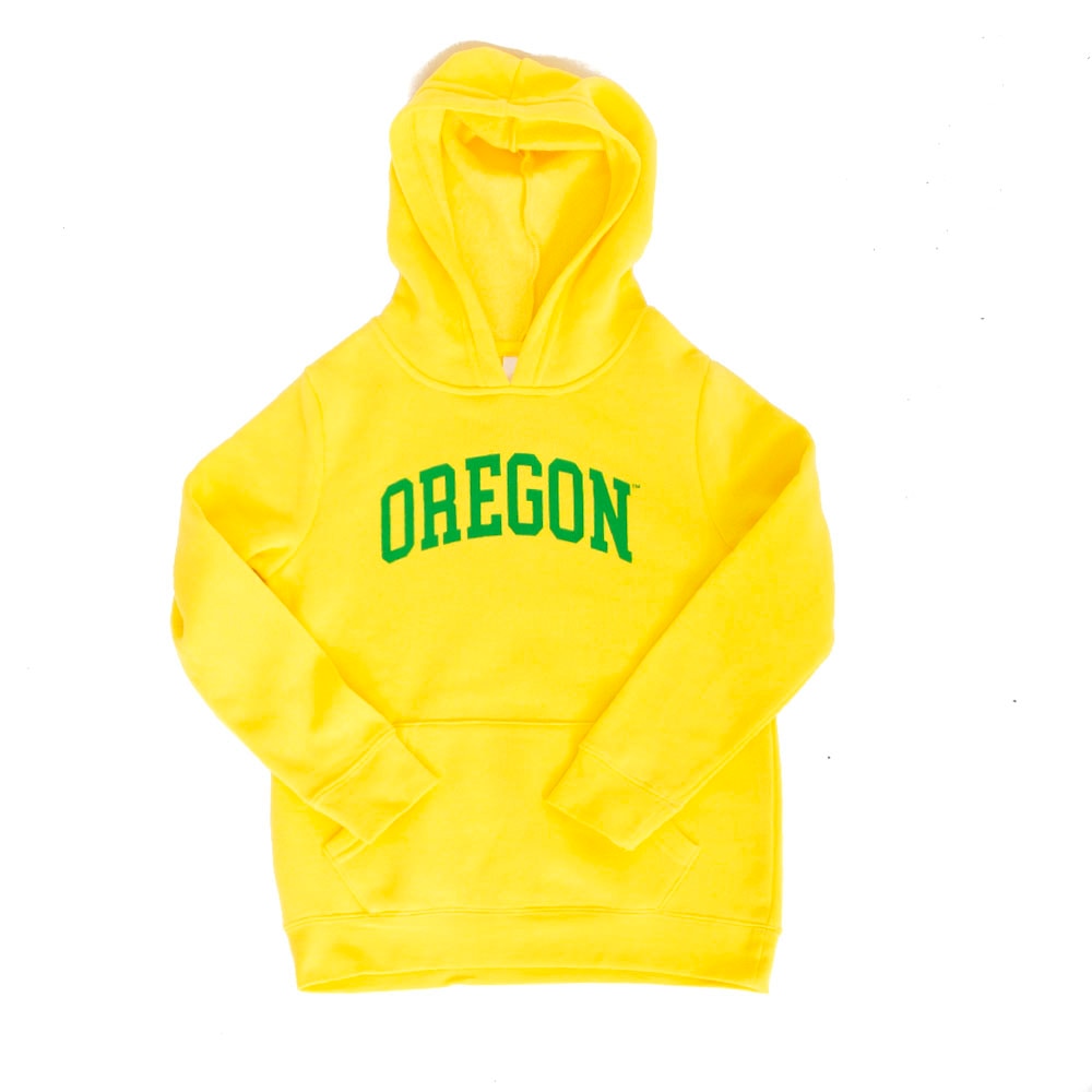 Arched Oregon, Zoozatz, Yellow, Hoodie, Polyester Blend, Kids, Youth, Fleece, Pullover, Sweatshirt, 691875
